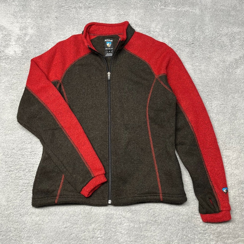 Kuhl Full Zip Fleece‎ Jacket Women Medium Brown Red Alfpaca